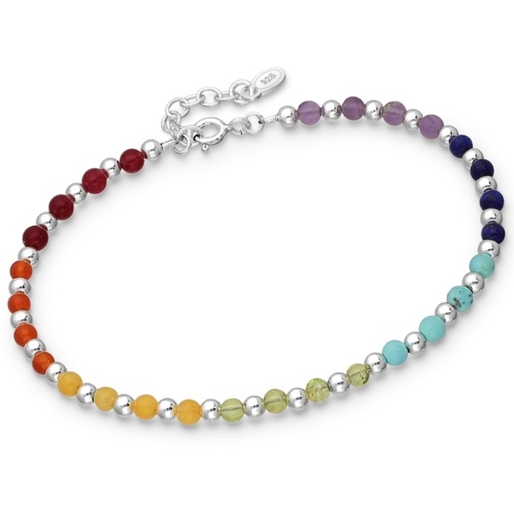Jewelry - Sterling Silver Multi Gem Beaded Bracelet